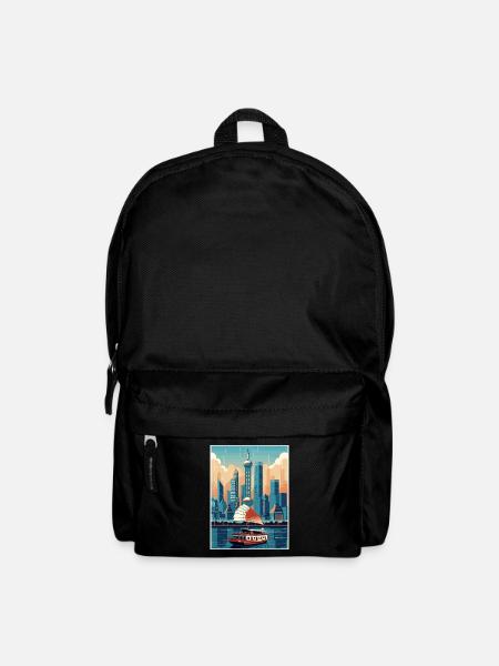 Shanghai Chine Voyage Affiche Souvenir Peinture WPA - Sac à dos - noir