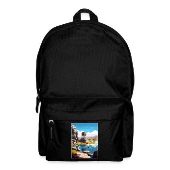 Hampi India Travel Poster Souvenir Postcard Paint - Backpack - black - Front