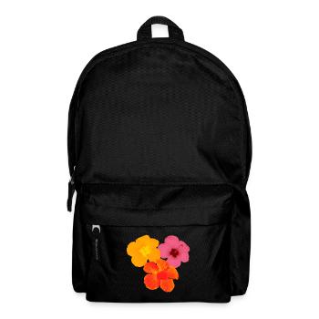 Hibiskus Trio - Pop Art Blüten - Rucksack - Schwarz - Vorne