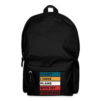 Fireworks, pyrotechnics, rockets, fan curve - Backpack - black - Front