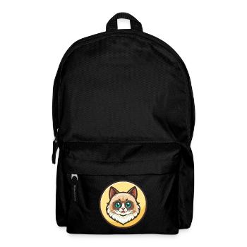 Ragdoll Chat Race Dessin animé Kawaii Animal Pet - Sac à dos - noir - Devant