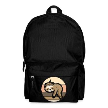retro Faultier comic Symbol Sonnenuntergang Logo - Rucksack - Schwarz - Vorne