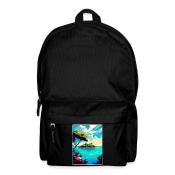Belize Caraïbes Voyage Affiche Souvenir Peinture WPA - Sac à dos - noir - Devant