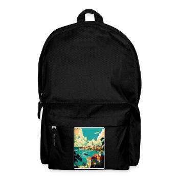 Nassau Caribbean Travel Poster Souvenir Paint WPA - Backpack - black - Front