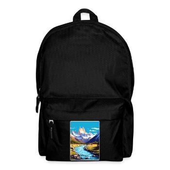 Monte Fitz Roy Travel Poster Souvenir Painting WPA - Backpack - black - Front