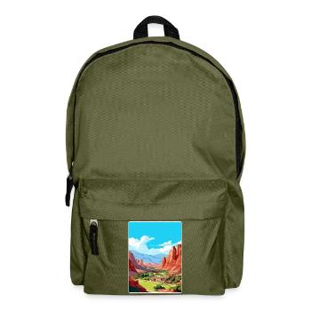 Cafayate Travel Poster Souvenir Postcard Painting - Backpack - olive green - Front