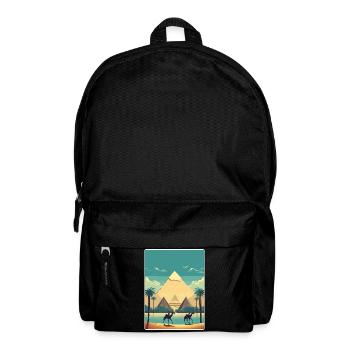 Kairo Ägypten Große Pyramiden Von Gizeh Reiseposter - Rucksack - Schwarz - Vorne