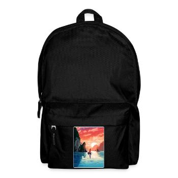 Ha Long Bay Vietnam Islands Travel Poster Souvenir - Backpack - black - Front