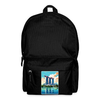 Marina Bay Sands Singapur Reiseposter Souvenir - Rucksack - Schwarz - Vorne