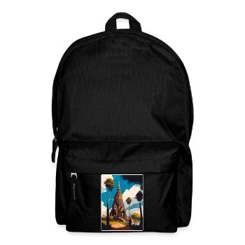 Ayutthaya Thailand Travel Poster Souvenir Painting - Backpack - black - Front
