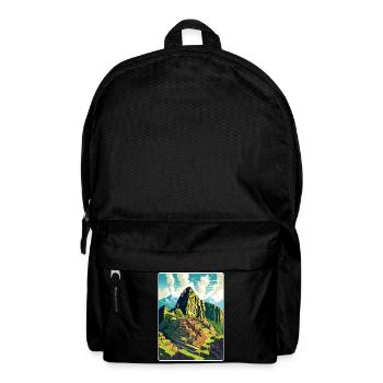 Machu Picchu Pérou Affiche de voyage Peinture Souvenir WPA - Sac à dos - noir - Devant