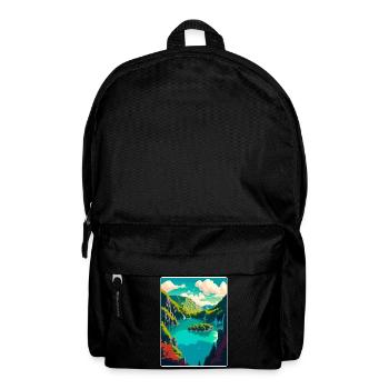 Plitvice Lake National Park Croatia Travel Poster - Backpack - black - Front