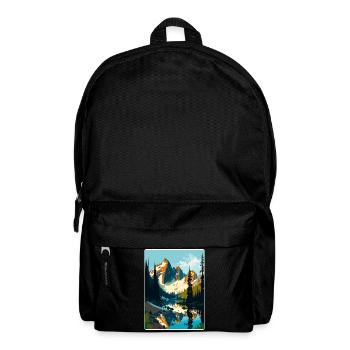 North Cascades National Park Travel Poster Card - Backpack - black - Front