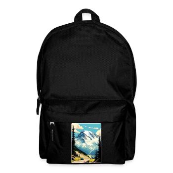 Mount Rainier Nationalpark Reiseposter Souvenir - Rucksack - Schwarz - Vorne