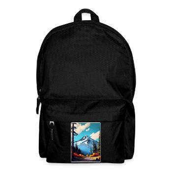 Mount Hood National Forest Travel Poster Souvenir - Backpack - black - Front