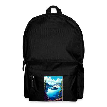 Crater Lake National Park Travel Poster Souvenir - Backpack - black - Front
