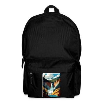 Yellowstone National Park Travel Poster Souvenir - Backpack - black - Front