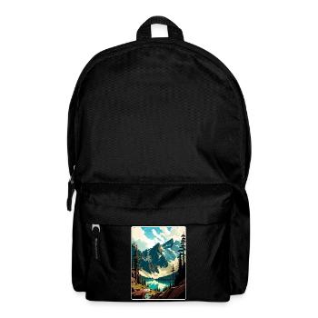 North Cascades National Park Travel Poster Card - Backpack - black - Front