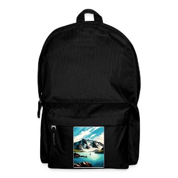 Kenai Fjords Nationalpark Reiseplakat Souvenir - Rucksack - Schwarz - Vorne