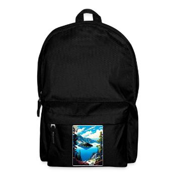 Crater Lake National Park Travel Poster Souvenir - Backpack - black - Front