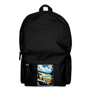 Yellowstone National Park Travel Poster Souvenir - Backpack - black - Front