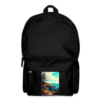 Acadia National Park Travel Poster Souvenir WPA - Backpack - black - Front