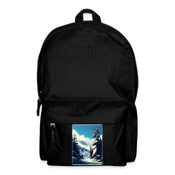 Courchevel Ski Skiing Travel Poster Souvenir WPA - Backpack - black - Front