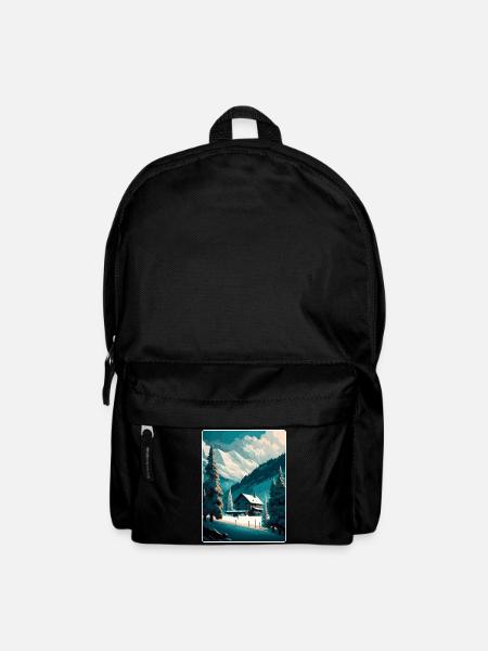 St Anton Ski Skifahren Vintage Reise Poster Souvenir - Rucksack - Schwarz