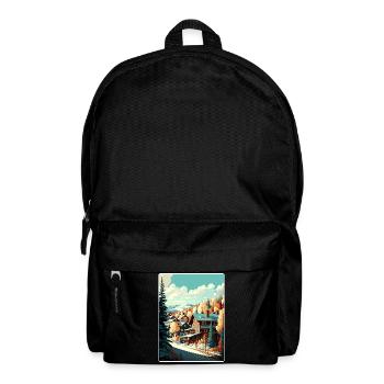 Park Ski Skifahren Reise Poster Souvenir Farbe WPA - Rucksack - Schwarz - Vorne