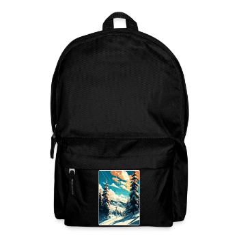 Snowbird Ski Skiing Vintage Travel Poster Souvenir - Backpack - black - Front