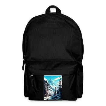 Chamonix Ski Skiing Vintage Travel Poster Souvenir - Backpack - black - Front