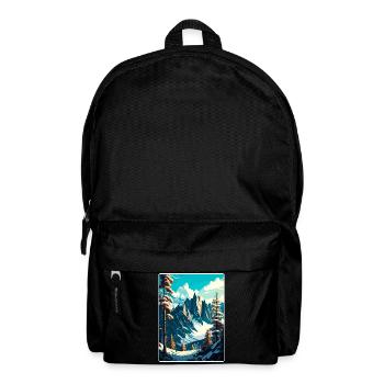 Chamonix Ski Ski Affiche de voyage vintage Souvenir - Sac à dos - noir - Devant