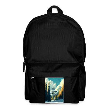 Aspen Ski Skifahren Reise Poster Souvenir Farbe WPA - Rucksack - Schwarz - Vorne