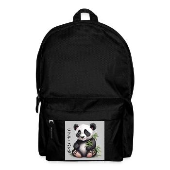 Panda Bambou Doux sur Fond Gris - Sac à dos - noir - Devant