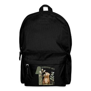 Wunderbar Wild Bärwald Illustration - Rucksack - Schwarz - Vorne