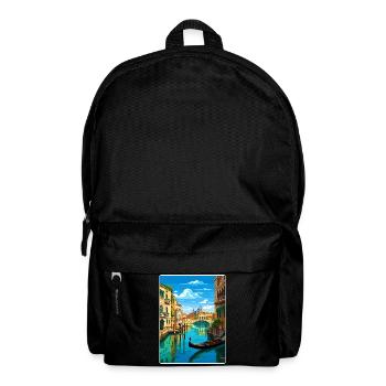 Venedig Italien Markusplatz Reise Posterkarte - Rucksack - Schwarz - Vorne