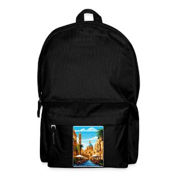 Palermo Sicily Town Italy Travel Poster Souvenir - Backpack - black - Front