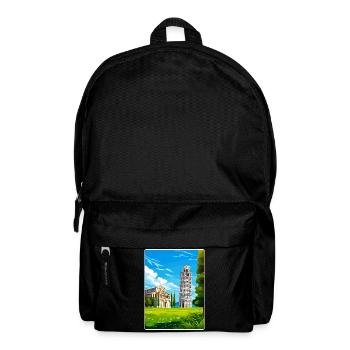 Pisa Italy Travel Poster Souvenir Postcard Paint - Backpack - black - Front