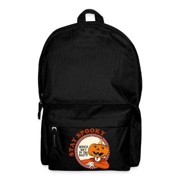 Halloween séjour effrayant tête de citrouille vintage fête - Sac à dos - noir - Devant