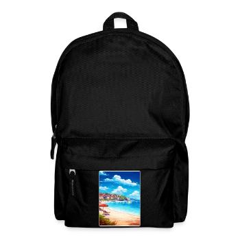 French Riviera France Travel Poster Souvenir WPA - Backpack - black - Front