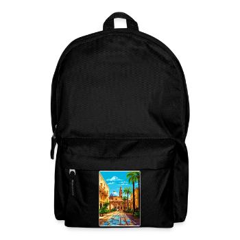 Palermo Sicily Town Italy Travel Poster Souvenir - Backpack - black - Front