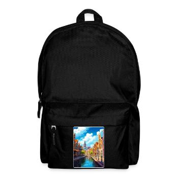 Amsterdam Niederlande Reiseposter Souvenir WPA - Rucksack - Schwarz - Vorne