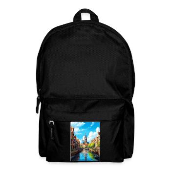Amsterdam Niederlande Reiseposter Souvenir WPA - Rucksack - Schwarz - Vorne