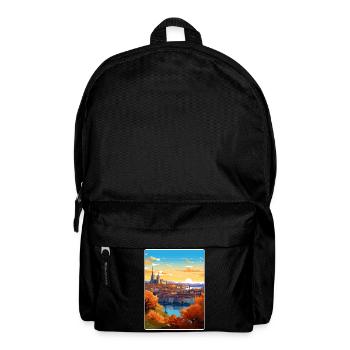 Lyon France Affiche de voyage Peinture de carte postale souvenir - Sac à dos - noir - Devant