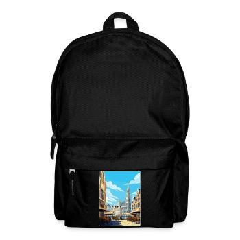 Brussels Belgium Travel Poster Souvenir Paint WPA - Backpack - black - Front