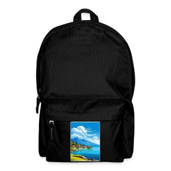 Gardasee Italien Reise Poster Souvenir Farbe WPA - Rucksack - Schwarz - Vorne