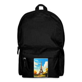 Paris Frankreich Reise Poster Souvenir Postkarte Farbe - Rucksack - Schwarz - Vorne