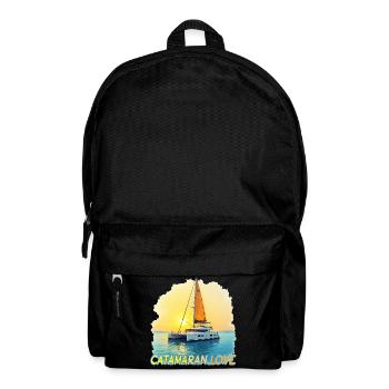Catamaran Love, Meer, Segeln, Kapitän, Cat, Kat - Rucksack - Schwarz - Vorne