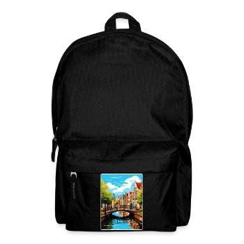 Amsterdam Niederlande Reiseposter Souvenir WPA - Rucksack - Schwarz - Vorne
