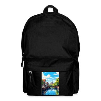 Amsterdam Niederlande Reiseposter Souvenir WPA - Rucksack - Schwarz - Vorne